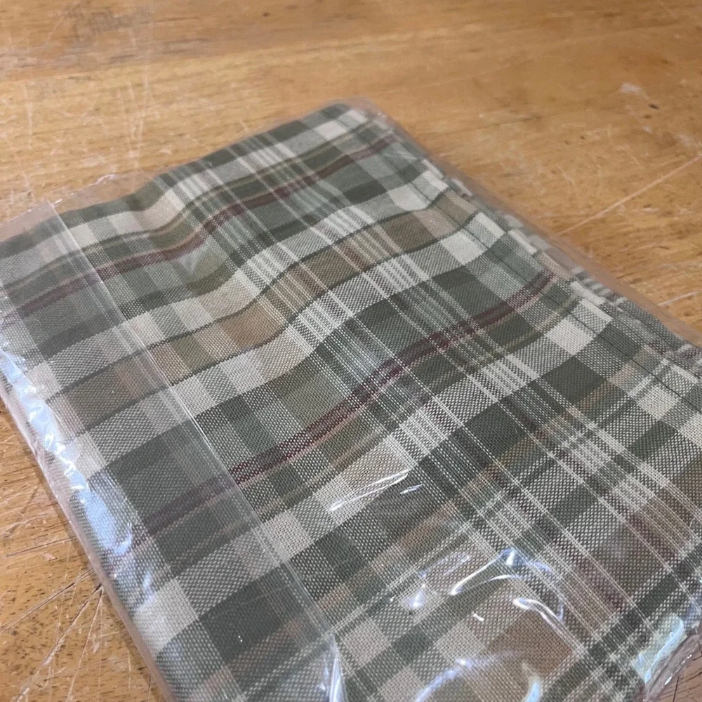 Park Designs Rosemary Plaid Window Valance 72x14 Green‎ Tan Rustic Farmhouse NEW